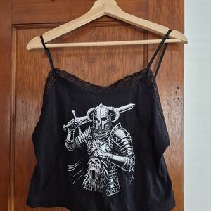 Eye Candy Black Camisole with White Warrior Graphic